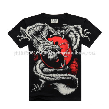 T-shirt d&#39;impression par sublimation 3D d&#39;aigle de crâne de dragon